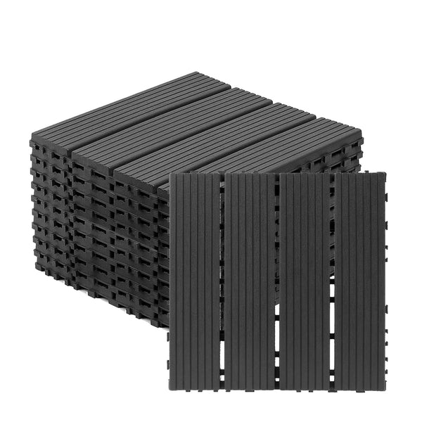 Interlocking Deck Tiles, 44 Pack , 12"x12" Waterproof Outdoor Flooring All Weather Use, Patio Floor Decking Tiles for Porch Poolside Balcony Backyard