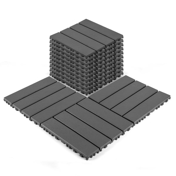 44 Pack Interlocking Deck Tile, Patio Deck Tiles,12x12in Square Waterproof Flooring Tiles All Weather Use, for Outdoor, Indoor, Poolside, Balcony, Backyard