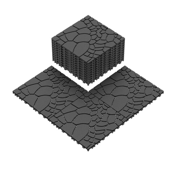 44 Pack Interlocking Deck Tile, Patio Deck Tiles,12x12in Square Waterproof Flooring Tiles All Weather Use, for Outdoor, Indoor, Poolside, Balcony, Backyard